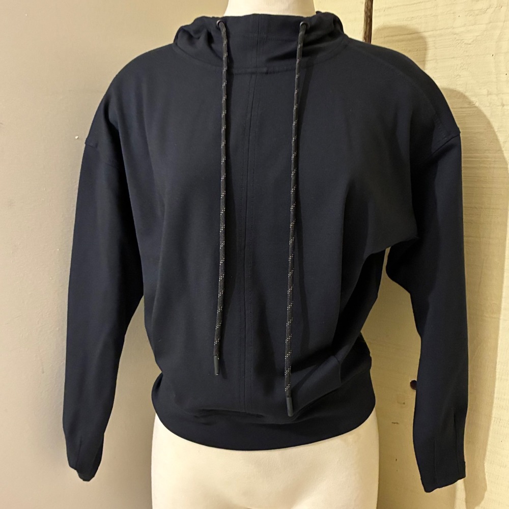 Lole Womens Size XS Black Crop Pullover Hoodie Activewear Lounge Workout